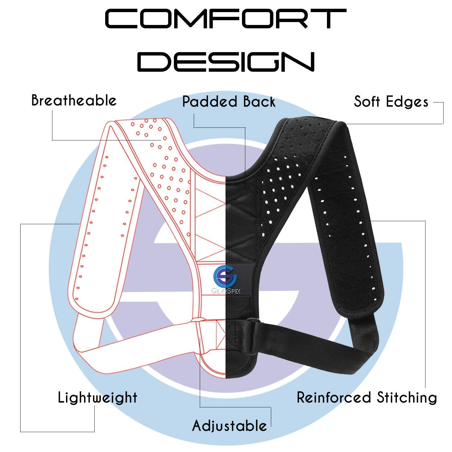 Posture Corrector Back Brace Support for Women and Men,Relieves Back & Shoulders Pain,Corrects Slouching,Hunching Adjustable Posture Corrector Back Shoulders Clavicle Support with Laundry Bag