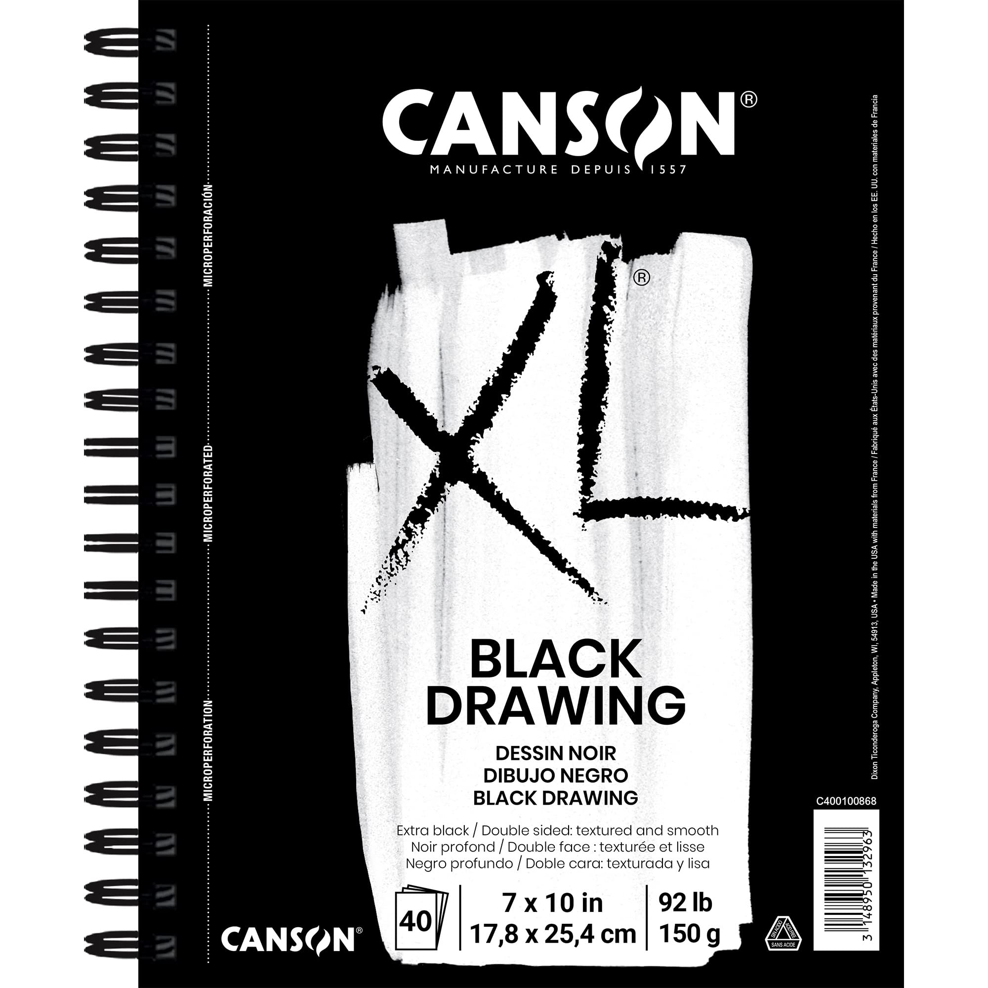 Canson Drawing Paper Pads, Black, 7X10