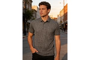 Mens Golf Shirt Moisture Wicking Short Sleeve Casual Polo Lightweight Fashion T-Shirts