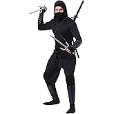Stealth Shinobi Ninja Adult Costume - Shirt, Pants, Gauntlets, and Face Mask