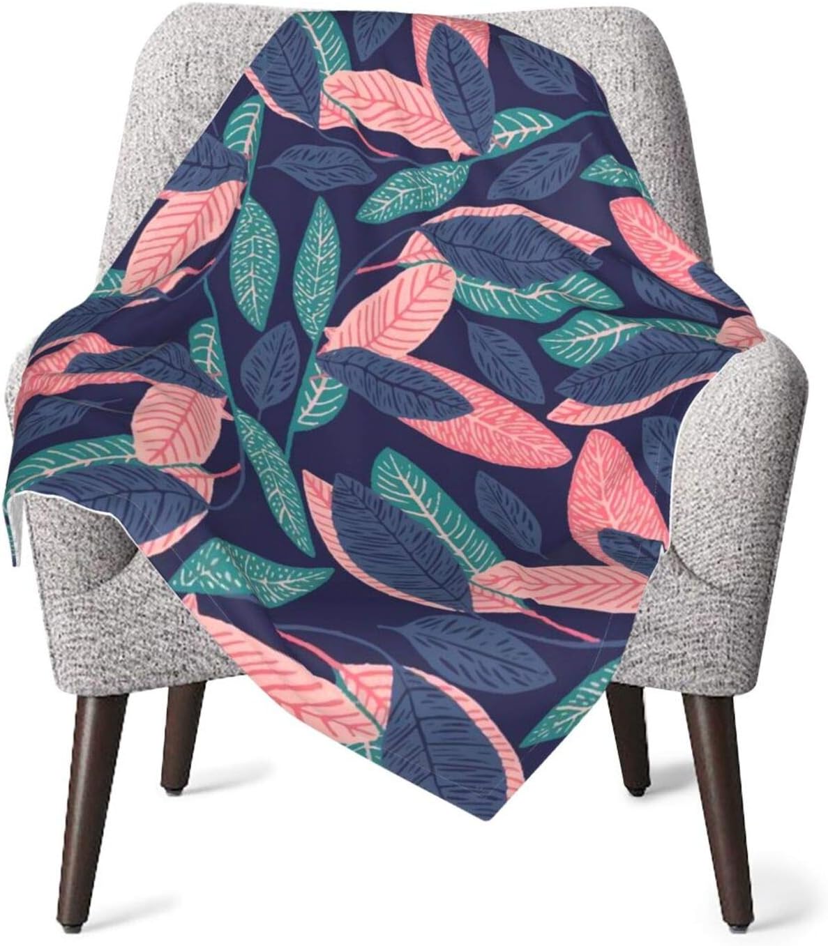 MSACRH Baby Blanket, Colorful Green Tropical Leaves Toddler