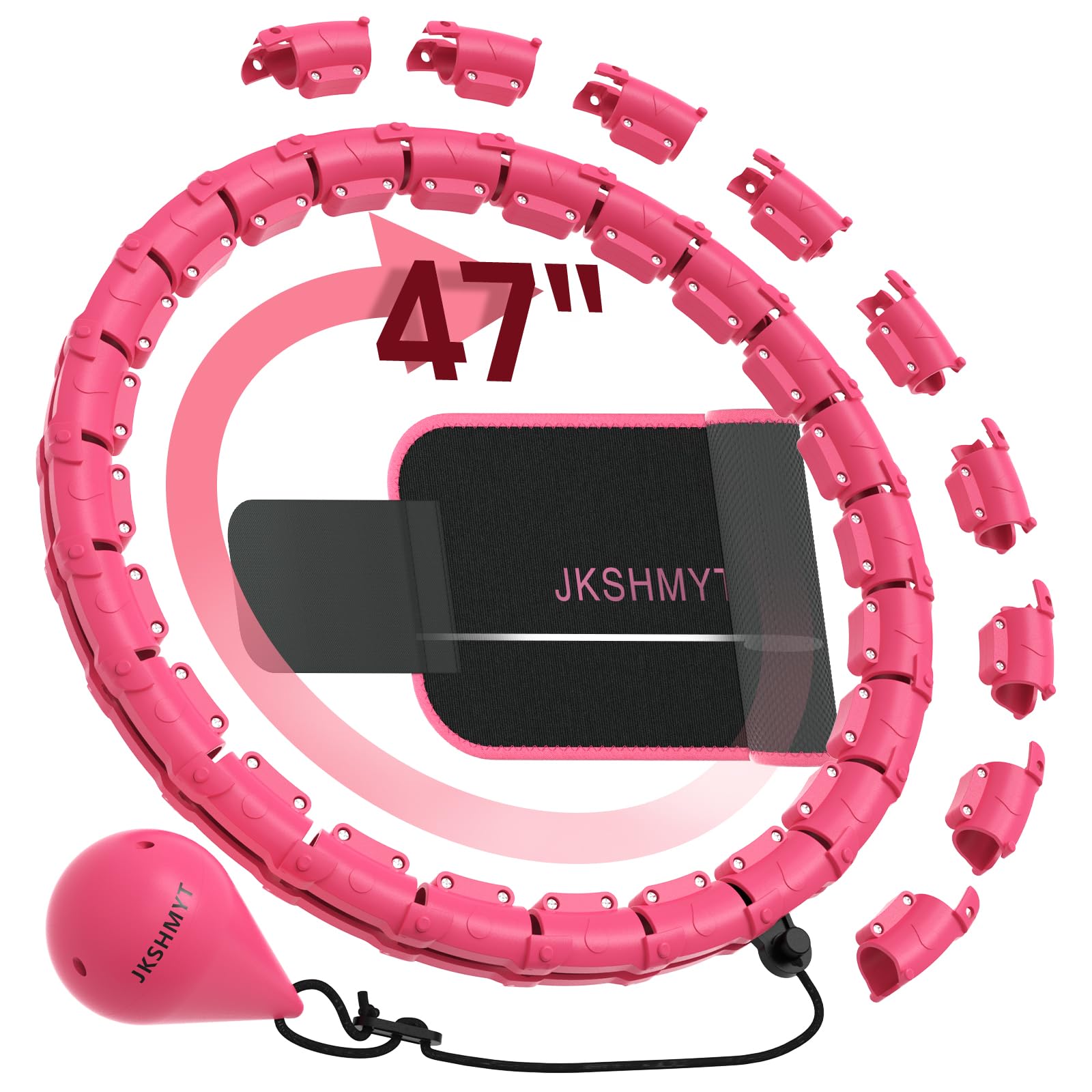 Photo 1 of JKSHMYT Smart Weighted Fit Hoop Plus Size for Adults Weight Loss, Hula Circle-2 in 1 Infinity Fitness Hoop, 24 Links Detachable & Size Adjustable, with Waist Trainer for Women