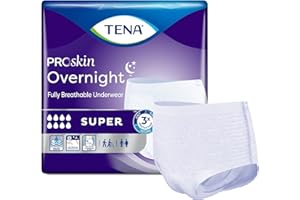 TENA ProSkin Overnight Super Protective Incontinence Underwear, Heavy Absorbency, Unisex, X-Large, ( 48 Total - 4 Pack)