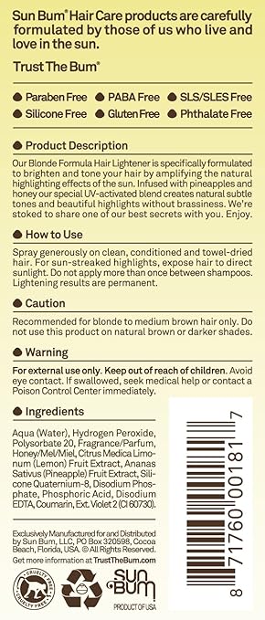 Amazon Com Sun Bum Blonde Formula Hair Lightener 4 Oz Spray