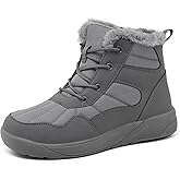 ChayChax Women's Winter Snow Boots with Fur Lined Lightweight Ankle Booties Anti Slip Comfortable Warm Winter Shoes