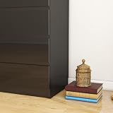 Panana Modern High Gloss Drawer Cabinet 4 Drawers Black No Handle view 6