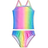 Girls Tankinis Two Pieces Swimsuits Hawaiian Beach Sport Bathing Suit Set for 2-12 Years Old Kids