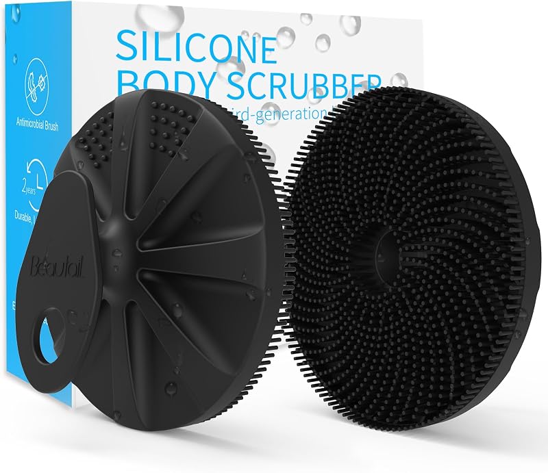 BEAUTAIL Silicone Body Scrubber 3rd Gen Shower Brush Black Brand New