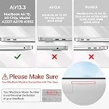 BlueSwan Case for MacBook Air 13.3 M1 A2337 A2179 A1932 Frosted Clear view 2