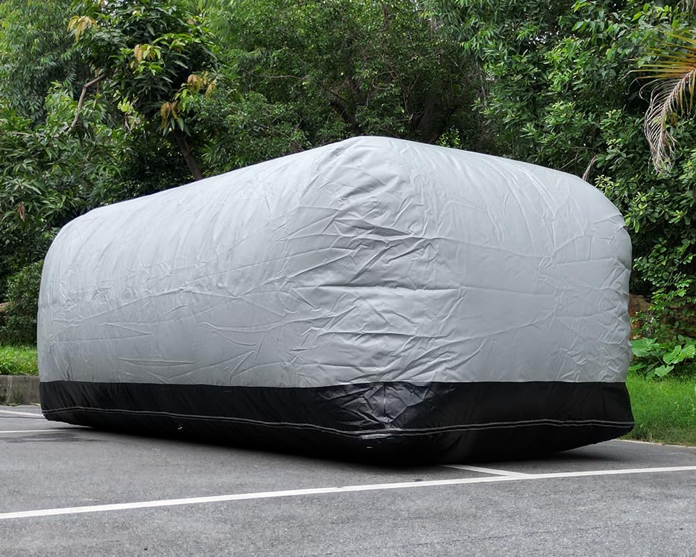 Photo 1 of Portable Inflatable Car Cover Garage Tent Airtight Ultimate Shield Outdoor/Indoor Car Bubble Vehicle Shelter for Car Parking Painting Washing and Storage (Gray+Black, 4.3m L×1.83m W×1.52m H)