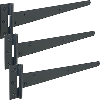 IRONTITE 3 Pack Black T Hinges 300mm Gate Hinges for Wood Sheds