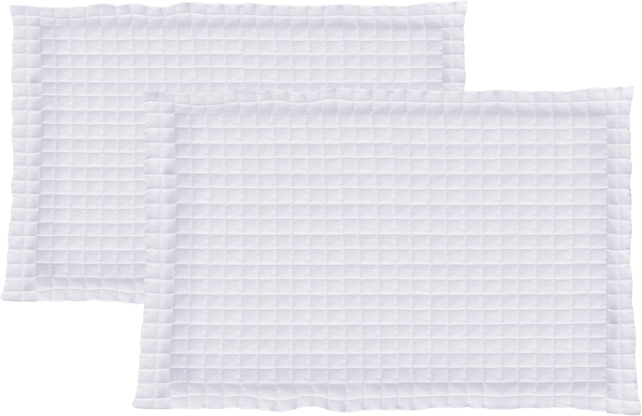 La Vie Moderne Quilted 1800 Thread Count Microfiber Pillow Shams | Set of 2 | Queen/White