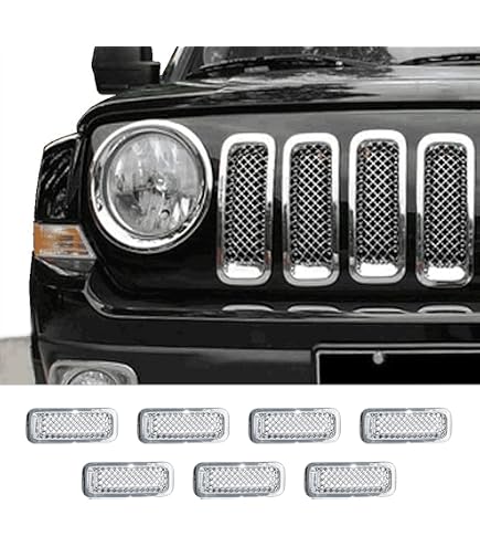 thumbnail image 2 of Aazon.co: 7PCS Front Grill Inserts Grille Cover Tri For Jeep Patriot... 2 of 9