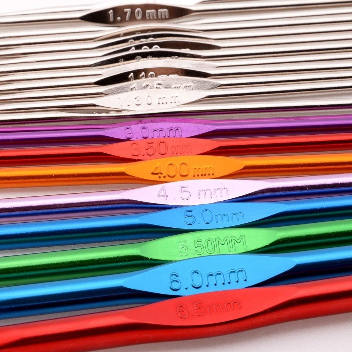 Crochet Hooks, Aluminium, Multi-Colour, 22-Piece, 14.5 x 2 x 19 cm - Image 3