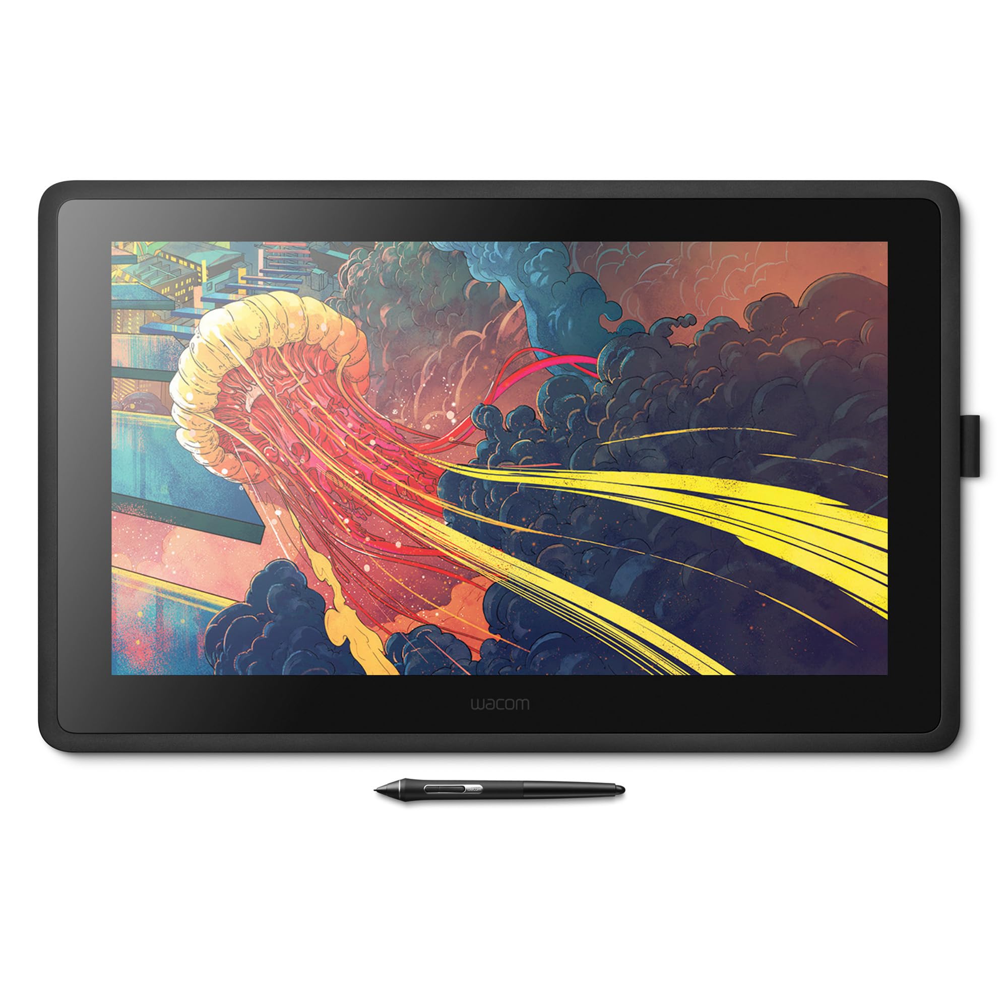 Wacom Cintiq 22 Tableta de dibujo con pantalla, tableta de artes gráficas con pantalla Full HD de 21,5 Incluye Pro Pen 2 con respuesta de inclinación, panel de visualización de animación de diseño gráfico para Mac, PC