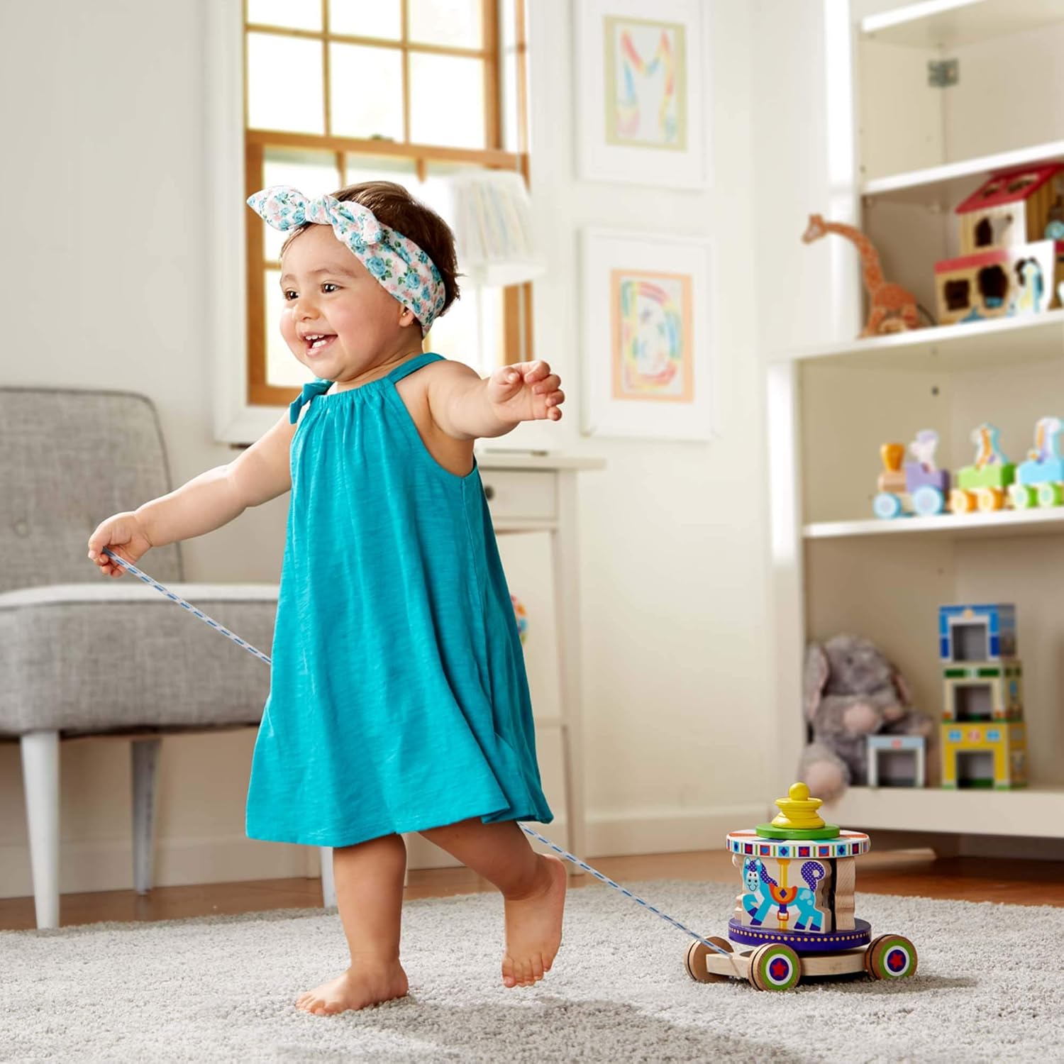 melissa and doug carousel pull toy