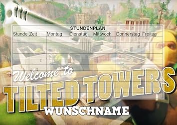 ll fortnite stundenplan mit wunschnamen abwischbar wiederverwendbar motiv 8 - fortnite stundenplan