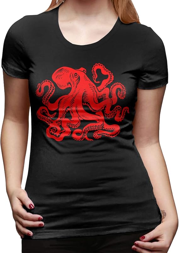 New Kraken Rum Octopus TShirt Womens Shirt Classic Basic Short Sleeve