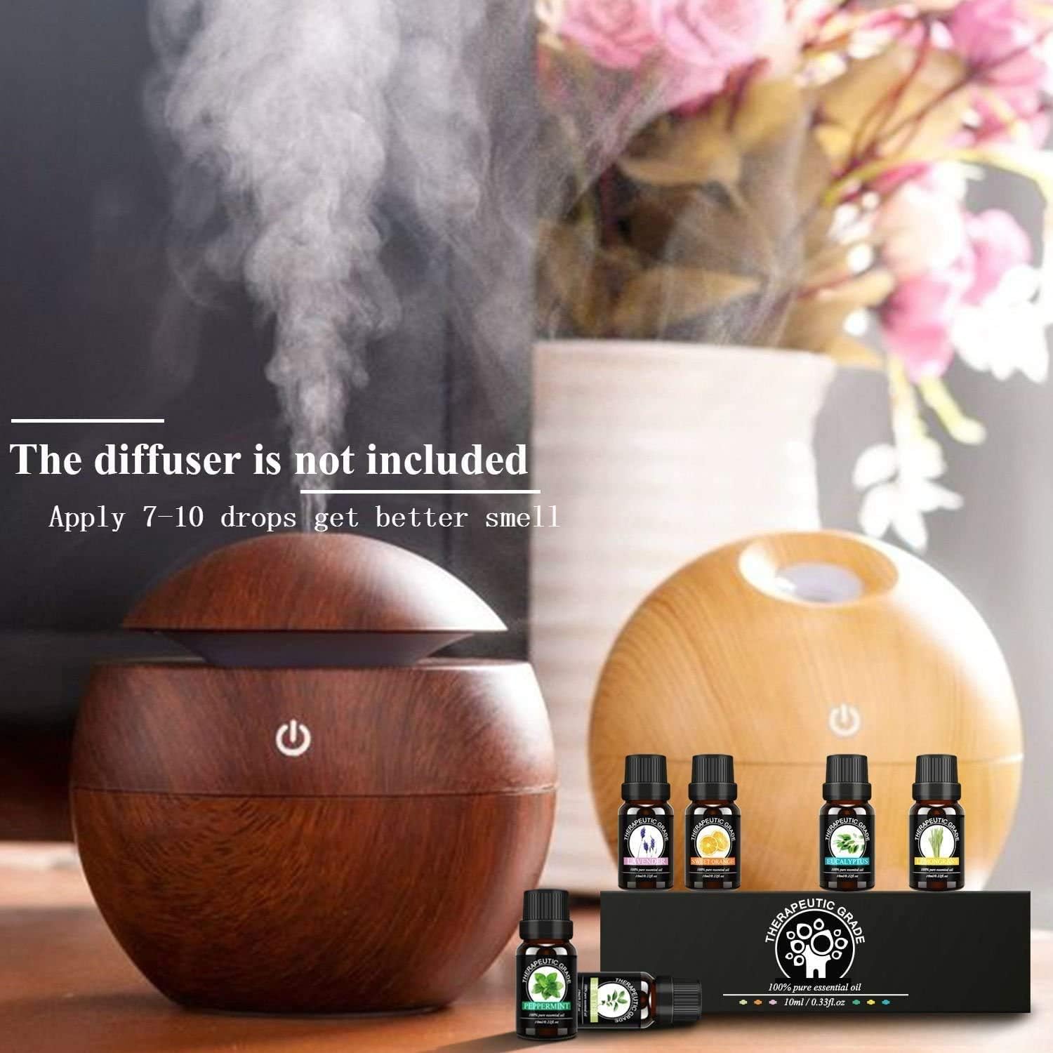 Essential Oils Top 6 Gift Set - Aromatherapy Diffuser Blends Oils for Humidifier, Breathe, Sleep, Skin & Hair Care, Muscle Relief, Anxiety Relief - New Model: Health & Personal Care