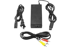 ESONMV Gamecube Power Cord, Gamecube Power Supply, Gamecube AV Cable & AC Power Adapter Set, Compatible with Nintendo Gamecube NGC System (with av cable)