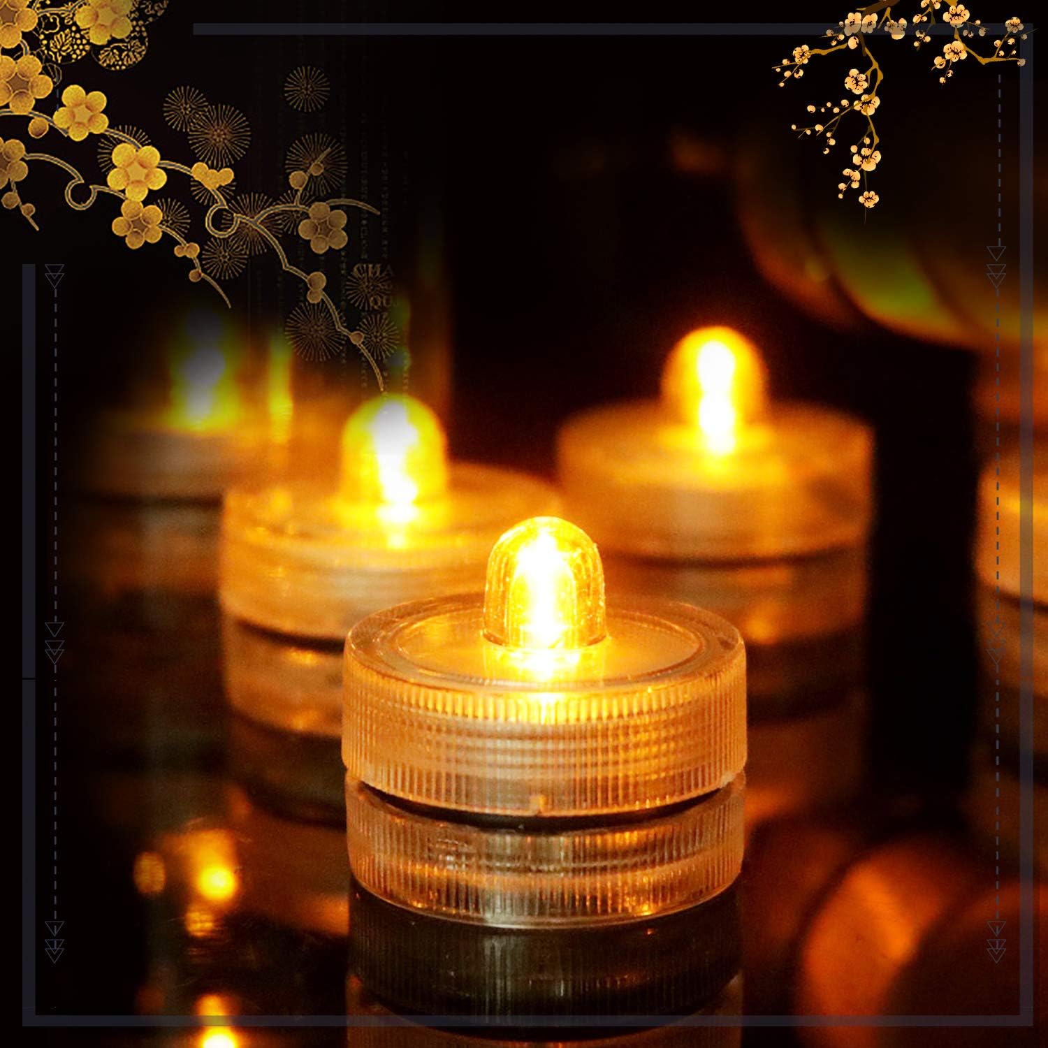 Amazon Com Advocator 24pcs Submersible Waterproof Wedding Centerpieces Underwater Mini Bright Tea Lights Led Not Flickering Flameless Candle With Battery Operated For Home Thankgiving Days Christmas Decor Home Kitchen