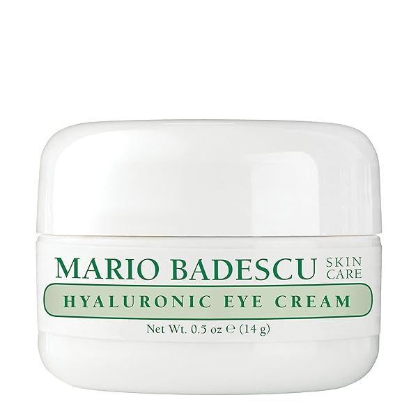 MARIO BADESCU HYALURONIC EYE CREAM ANTI AGING FOR ALL SKIN TYPES, UNDER EYE CREAM FOR DARK CIRCLES AND PUFFINESS, FORMULATED WITH HYALURONIC ACID & GLYCERIN, 0.5 OUNCE