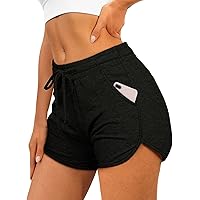 JJyy Pantalones cortos de correr para ujer con cordón elástico banda