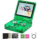 Anbernic RG35XXSP Flip Retro Handheld Game with 3.5 Inch IPS Screen Linux System Built-in 64G TF Card 5532 Games Support 5G WiFi Bluetooth TV Output(Transparent Green)