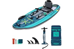 TIGERXBANG 11'x47''x6'' Inflatable Fishing Kayak, High-Performance Inflatable Kayak-Ideal for Water Fishing Activities, Equipped with Comfortable Seats and Camera Base Versatile Accessories