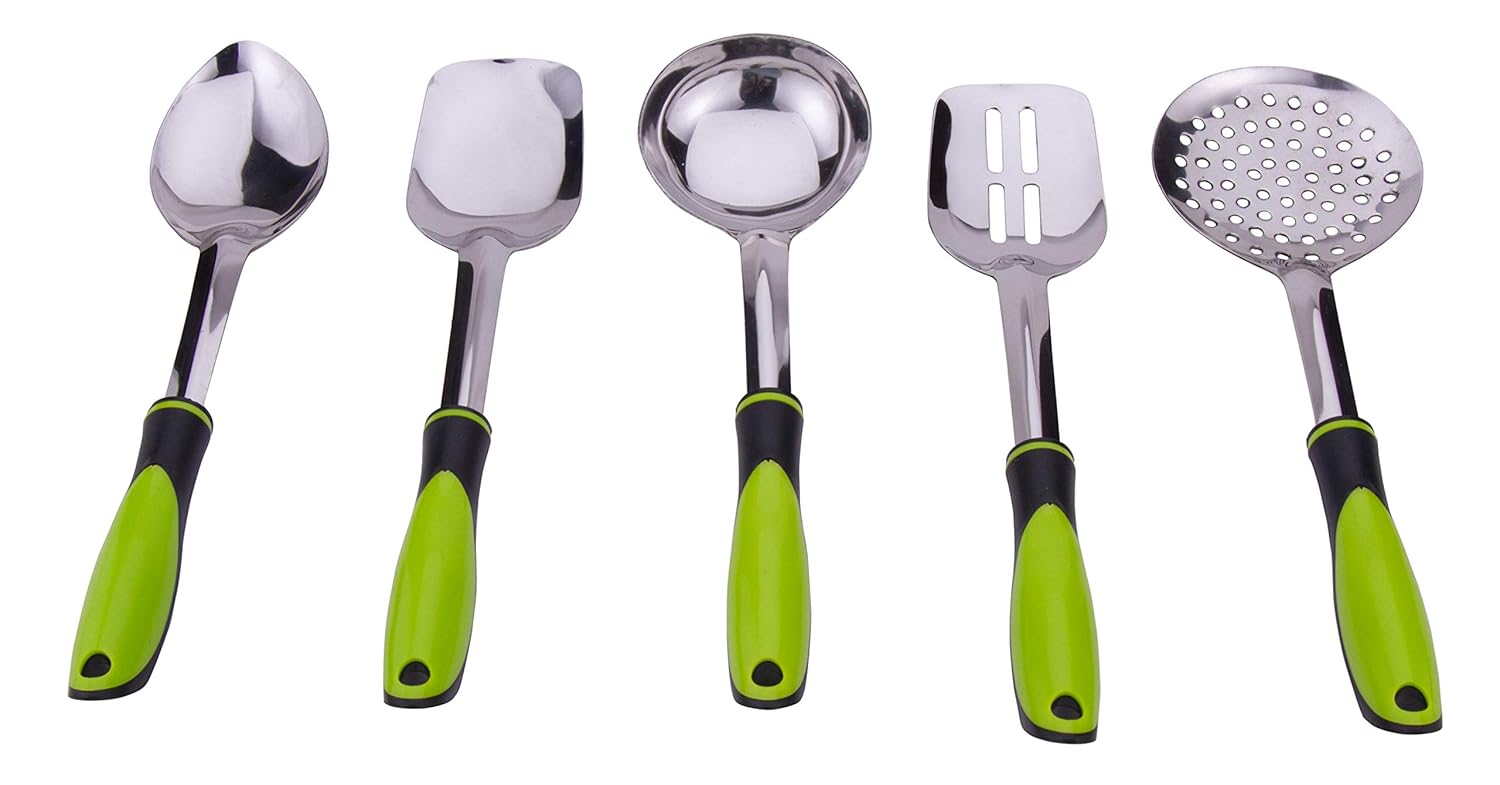 Buy AXE Stainless Steel Serving Spoon Set with Heat Absorb Plastic