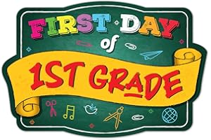 Soul Décor First Day of First Grade School Photo Picture prop, Cute and Creative First Day of School Picture Idea, Green Board Sign | Unbreakable Plastic | Made in the USA