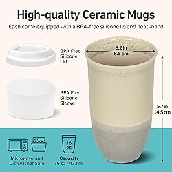 NOVA CERAMICS Travel Mug - Ceramic Coffee Mug With