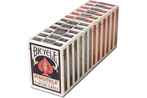 BRYBELLY 12 Decks Bicycle Pinochle Cards (6 Red / 6 Blue)