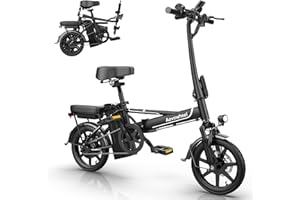 AOVOWHEEL Electric Bike for Adults 48V 10.4/15.6 Ah Folding Electric Bike 35/55 Mile Range 750W Peak Motor Up to 22 MPH, 14" 2 Seater Electric Bicycle with Multi-Shock Absorption, E-Bikes for Commute, Smart APP