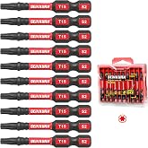 Geinxurn 10Pieces 2 In. T15 Impact Tough Magnetic Screwdriver Bit Set, #15 Torx Head Power Bits, S2 Alloy Steel Star Bits with Storage M-Box
