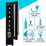 Dellonda Baridi 7 Bottle Slim Wine Cooler Digital Touch 15cm Black DH76 view 2