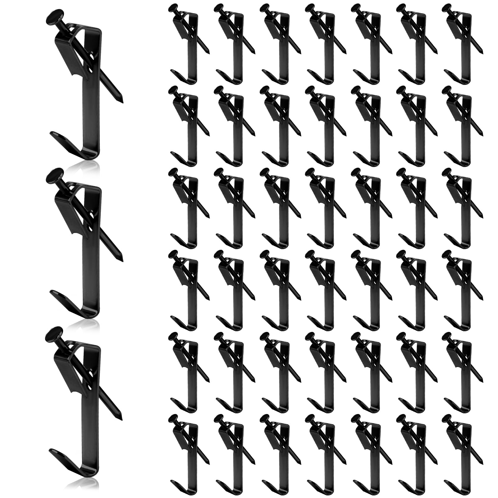 45Pcs Picture Hooks Kit, Picture Hooks, Photograph Hooks and Nails, Heavy Duty Wall Hangers for Photo Frames, Mirror, Clocks & Wall Art, Easy Installation, Ideal for Office and Home Use (Black)