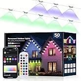 lemonrole 50FT Permanent Outdoor Lights -RGB Eaves Lights with App Control Remote,DIY Scene Modes IP67 Waterproof Outside LED Light for Christmas, Holiday, Daily, House Roof Eternity Lighting