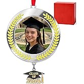 VoziSpace Graduation Picture Frame Ornament 2026 - Class of 2026 Christmas Tree Photo Ornament Graduation Keepsake Gift for High School, College Graduate, Masters, PhD
