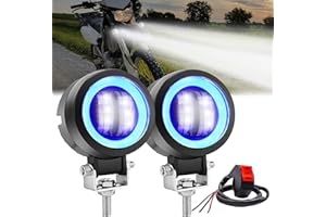 Ygmylandbb Motorcycle LED Driving Fog Lights, Motorcycle Driving Lights Led, 20W Auxiliary Spot Lights Pod for Motorcycle, DR