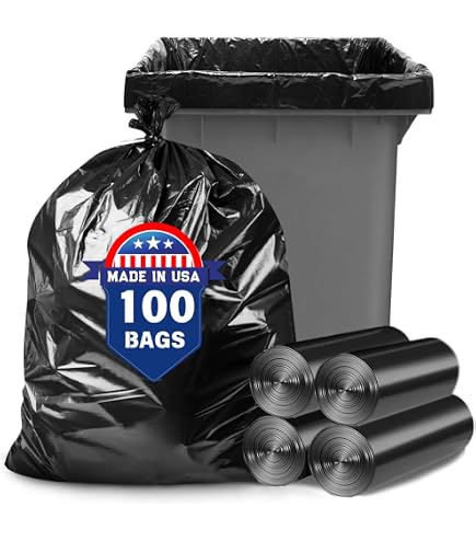 ToughBag 55-Gallon Black Trash Bags / Liners - Heavy Duty 1.5 Mil, 35"x35"x55", 50-Count Box
