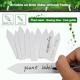 KINGLAKE 100Pcs White Plastic Plant Labels & Markers 10x2cm Waterproof view 4