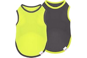 UNIPUP 2 Pack Quick Dry Dog Shirt, Lightweight Mesh Breathable Dog Clothes for Medium Dogs Boy Girl,Sun-Protection Sleeveless Shirts for Dog&Cat Puppy Vest Pet Apparel