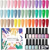 Phoenixy Gel Nail Polish Kit 21 Colours Base & Top Coats Soak Off