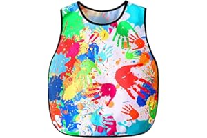 Kids Art Aprons for Girls Boys, Waterproof Graffiti Painting Aprons Sleeveless Kids Painting Smock Toddler Children Aprons