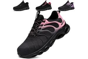 LARNMERN Steel Toe Shoes for Women Lightweight Comfortable Safety Shoes Sneakers Steel Toe Sneakers Work Colorful Breathable Fashionable Footwear