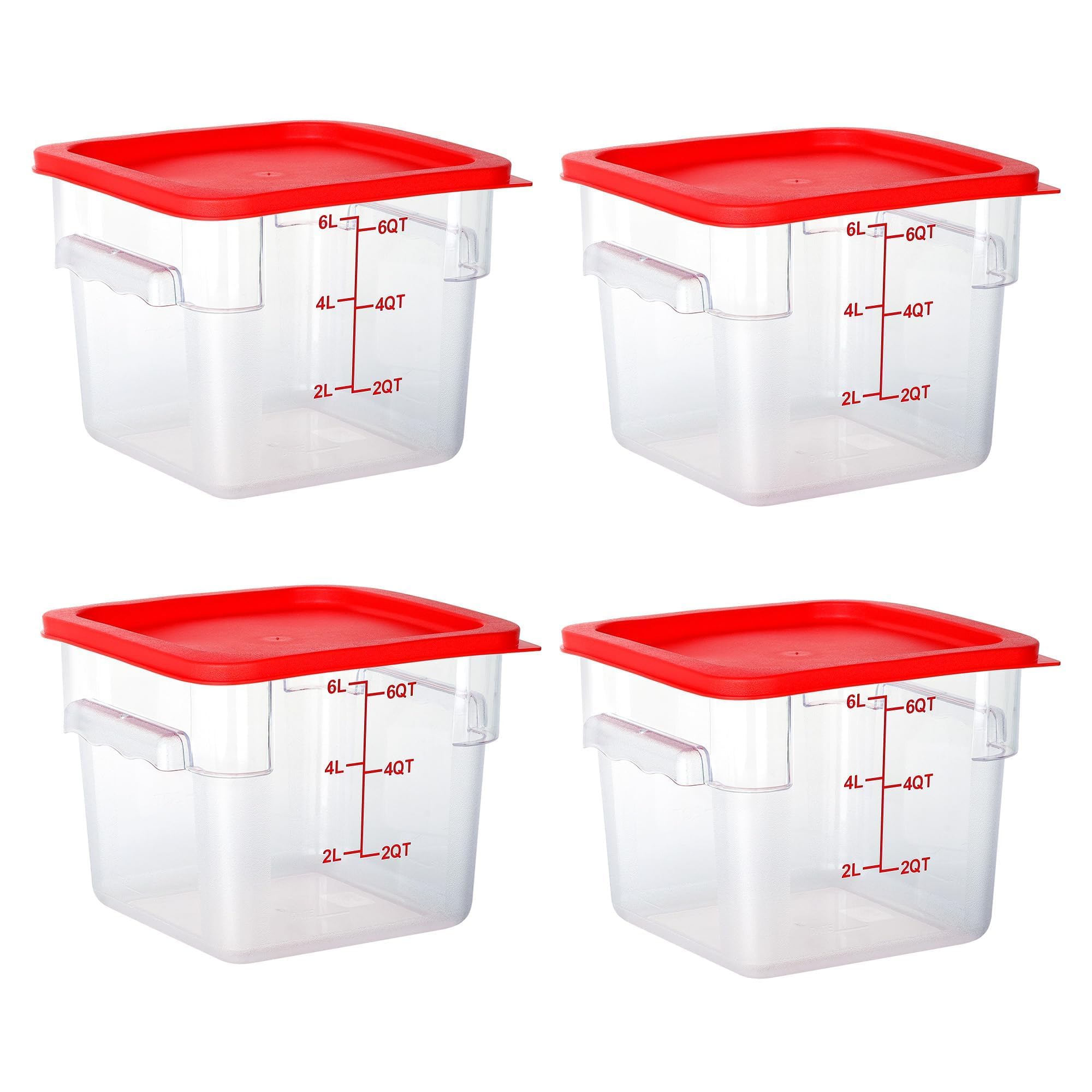 FSUON 4 Pack Clear Food Storage Containers With Lids And Handles Fsuon 4 pack clear food storage containers with lids and handles