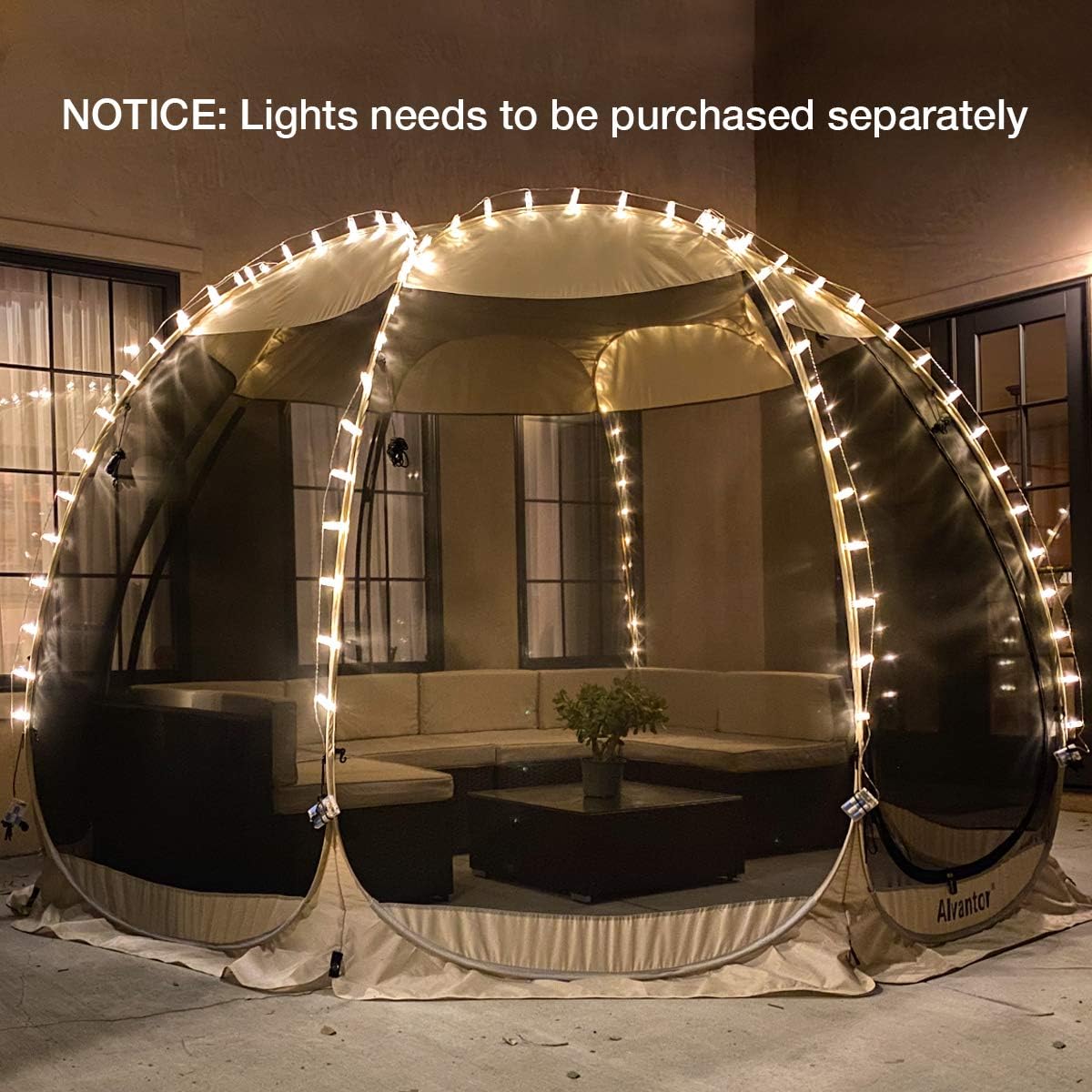 Alvantor Screen House Room Outdoor Camping Tent Canopy Gazebos 4-15 Person for Patios, Instant Pop Up Tent, Not Waterproof: Sports & Outdoors