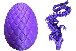 GENERIC Surprise Egg - Articulated Dragon - Crystal Dragon - Fidget Toy for Autism ADHD - 3D Printed Gift (Purple, Adult 24")