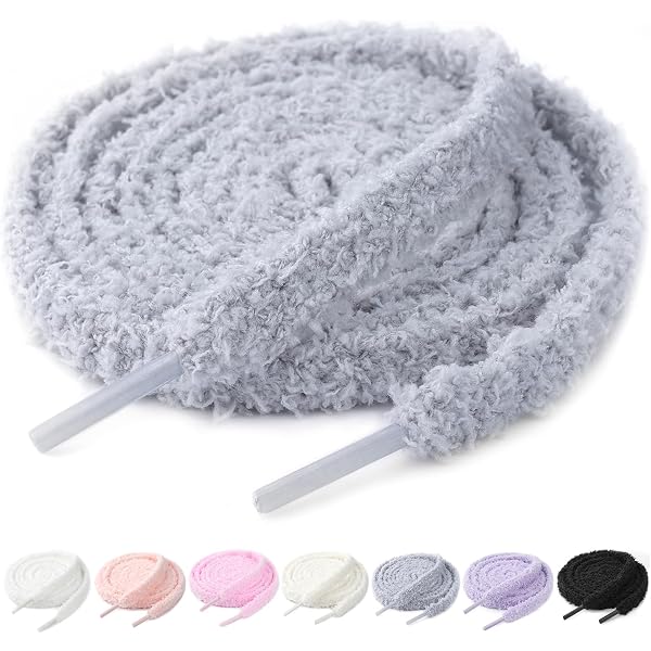 Lacets Fluffy Plush 16mm - Lacets Fourrure Épais Pelucheux Pour Chaussures